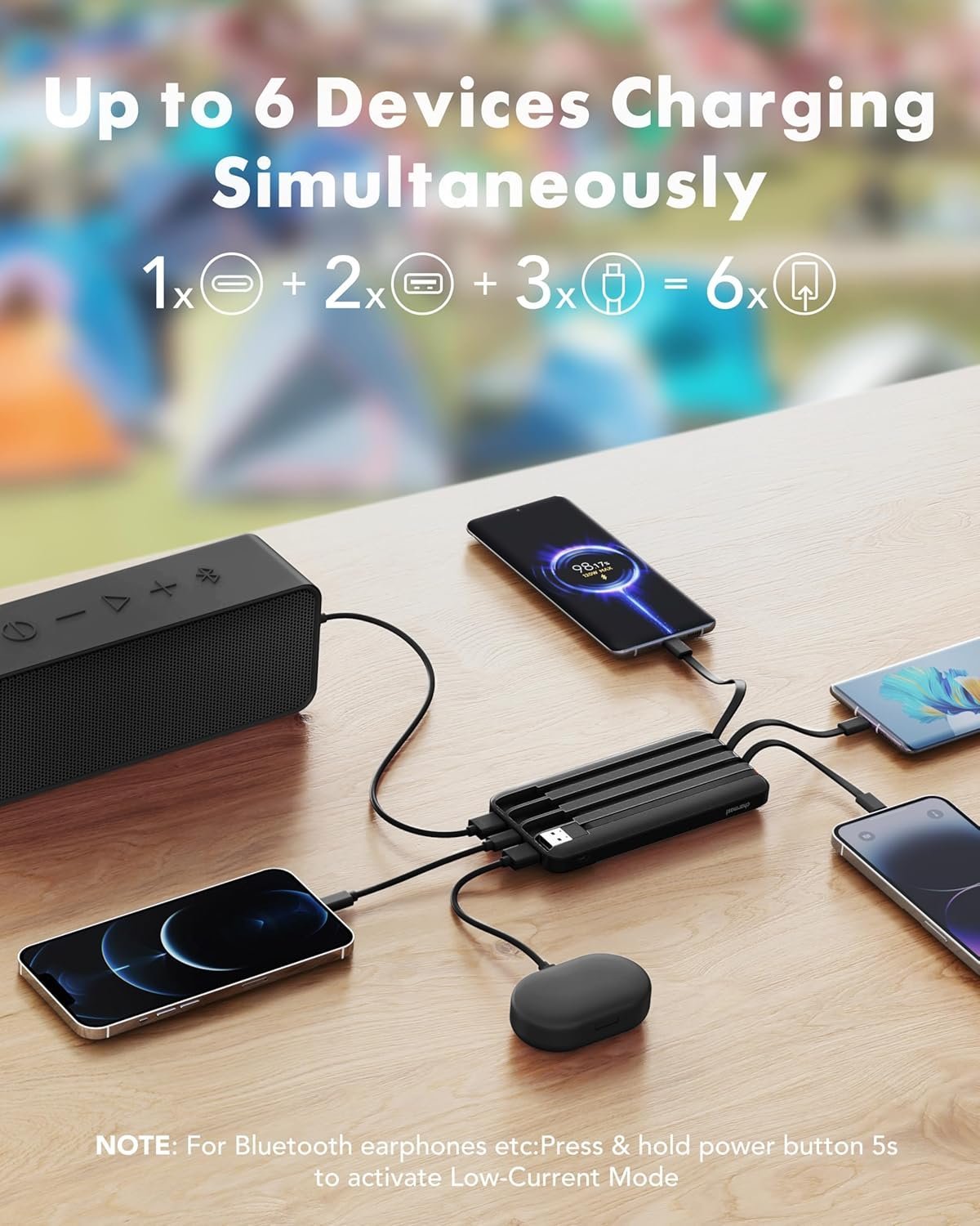 Power Bank with Built in Cables, 20000mAh USB - Image 3